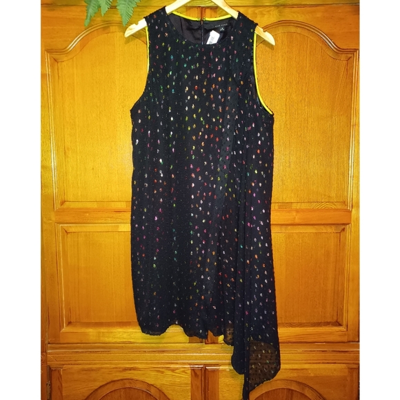 Alex Marie Cassidy Dot Chiffon Assymetric Dress - Picture 4 of 14